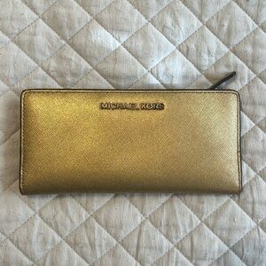 Gold shimmer wallet. Michael Kors